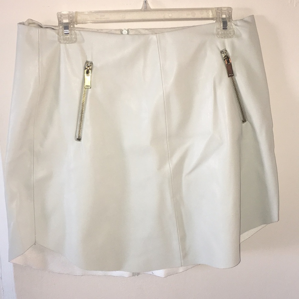 Off white leather skirt